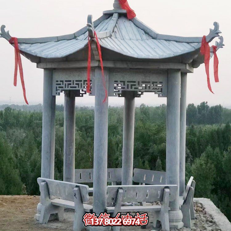 精致大理石雕涼亭，讓您在公園乘涼休息