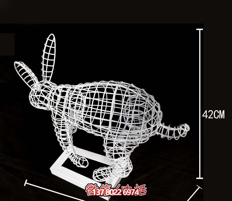 鏤空不銹鋼兔子雕塑，為您的室內裝飾添彩
