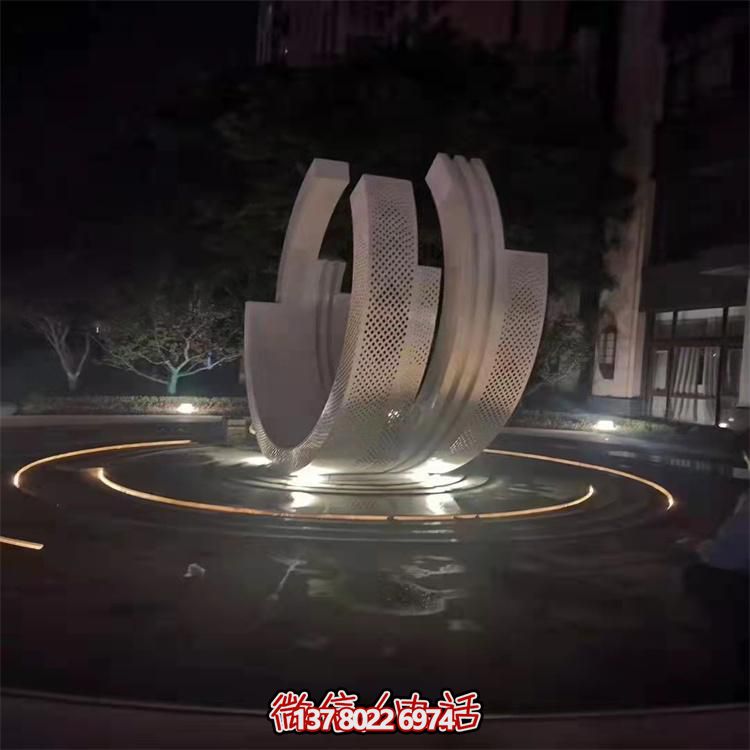 不銹鋼噴泉雕塑裝飾擺件，點綴售樓小區(qū)的美麗
