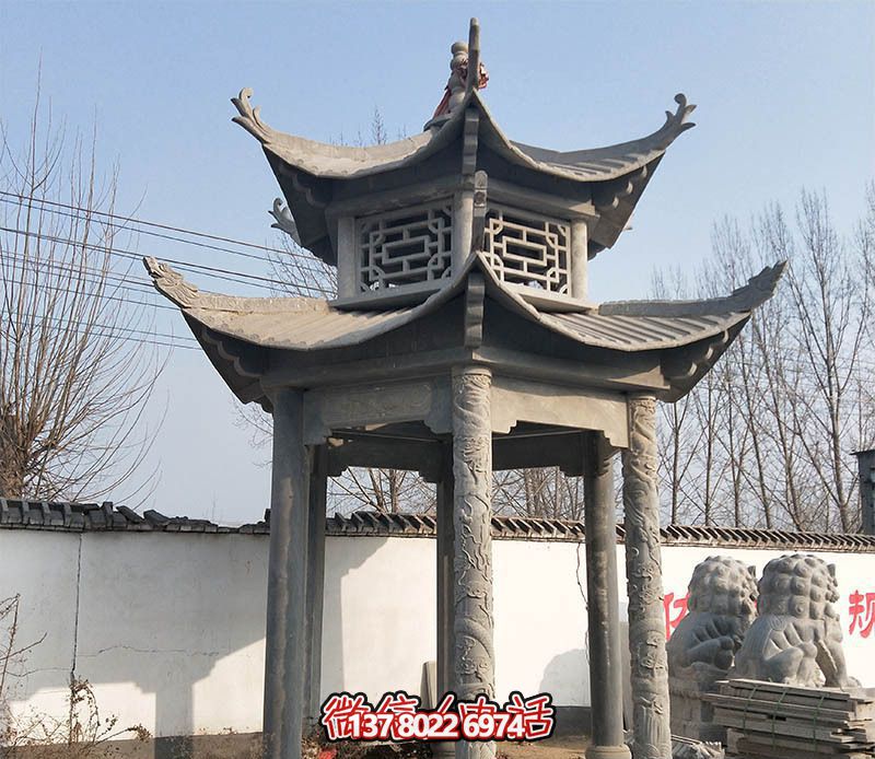 古樸雅致的仿古涼亭，讓你走進歷史悠久的古寺廟
