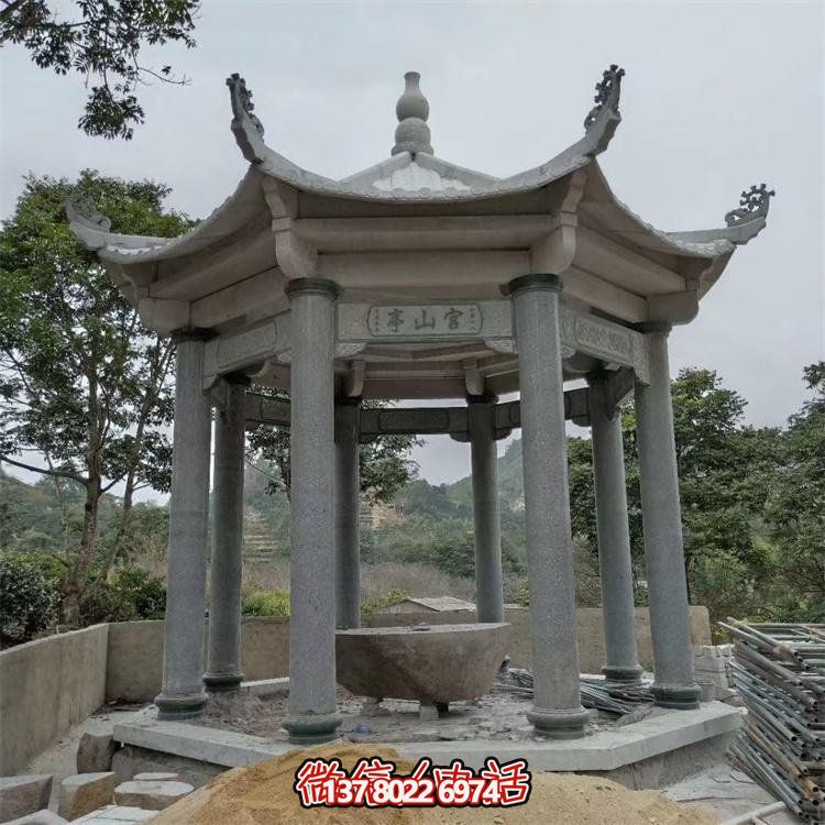 大理石雕刻中式?jīng)鐾?，美化景區(qū)園林戶外環(huán)境