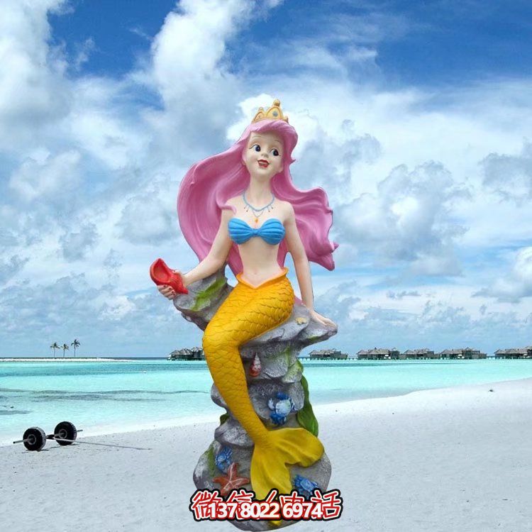 海邊公園擺放的紅頭發(fā)的玻璃鋼彩繪美人魚(yú)雕塑 海邊公園擺放的紅頭發(fā)的玻璃鋼彩繪美人魚(yú)雕塑
